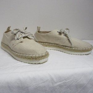 Beige Canvas Espadrille Sneaker sz 9.5 Jute